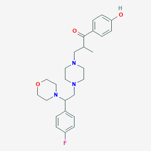 molecular formula C26H34FN3O3 B232129 3-{4-[2-(4-Fluorophenyl)-2-(4-morpholinyl)ethyl]-1-piperazinyl}-1-(4-hydroxyphenyl)-2-methyl-1-propanone 