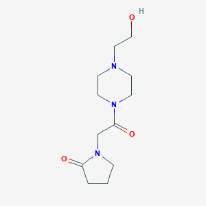 molecular formula C12H21N3O3 B232148 1-{2-[4-(2-Hydroxyethyl)-1-piperazinyl]-2-oxoethyl}-2-pyrrolidinone 