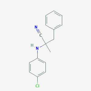 molecular formula C16H15ClN2 B232181 2-(4-Chloroanilino)-2-methyl-3-phenylpropanenitrile 