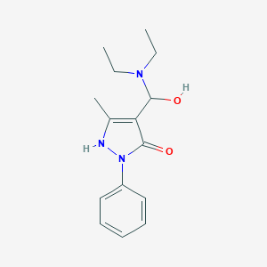 molecular formula 17312-64-0 B232227 4-Diethylaminohydroxymethyl-3-methyl-1-phenyl-2-pyrazolin-5-one CAS No. 17364-42-0