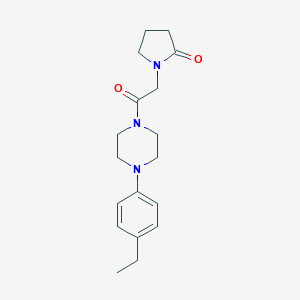 molecular formula C18H25N3O2 B232260 1-{2-[4-(4-Ethylphenyl)-1-piperazinyl]-2-oxoethyl}-2-pyrrolidinone 