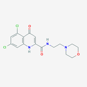 molecular formula C16H17Cl2N3O3 B232270 5,7-dichloro-4-hydroxy-N-[2-(4-morpholinyl)ethyl]-2-quinolinecarboxamide 