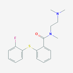 N-[2-(dimethylamino)ethyl]-2-[(2-fluorophenyl)sulfanyl]-N-methylbenzamide
