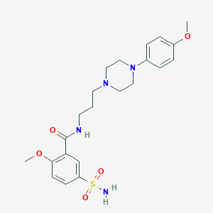 molecular formula C22H30N4O5S B232278 5-(aminosulfonyl)-2-methoxy-N-{3-[4-(4-methoxyphenyl)-1-piperazinyl]propyl}benzamide 