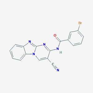 molecular formula C18H10BrN5O B232285 3-bromo-N-(3-cyanopyrimido[1,2-a]benzimidazol-2-yl)benzamide 