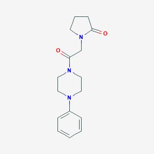 molecular formula C16H21N3O2 B232291 1-[2-Oxo-2-(4-phenyl-1-piperazinyl)ethyl]-2-pyrrolidinone 