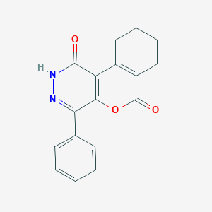 molecular formula C17H14N2O3 B232380 1-Hydroxy-4-phenyl-7,8,9,10-tetrahydro-6H-isochromeno[3,4-d]pyridazin-6-one 