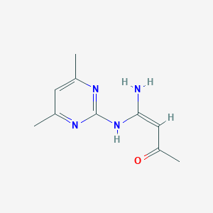 molecular formula C10H14N4O B232436 (Z)-4-amino-4-[(4,6-dimethylpyrimidin-2-yl)amino]but-3-en-2-one 
