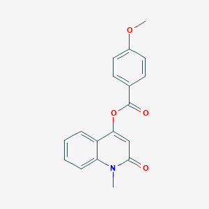 molecular formula C18H15NO4 B232439 1-Methyl-2-oxo-1,2-dihydro-4-quinolinyl 4-methoxybenzoate 