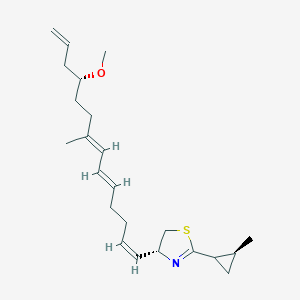 molecular formula C12H12N2O2 B232465 (4R)-4-[(1Z,5E,7E,11R)-11-methoxy-8-methyltetradeca-1,5,7,13-tetraenyl]-2-[(2S)-2-methylcyclopropyl]-4,5-dihydro-1,3-thiazole CAS No. 155233-30-0