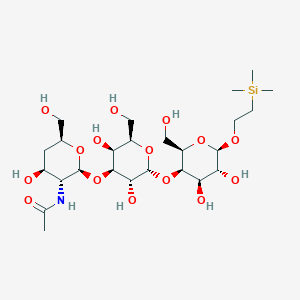 N-[(2S,3R,4S,6S)-2-[(2R,3R,4S,5S,6R)-2-[(2R,3R,4R,5R,6R)-4,5-dihydroxy-2-(hydroxymethyl)-6-(2-trimethylsilylethoxy)oxan-3-yl]oxy-3,5-dihydroxy-6-(hydroxymethyl)oxan-4-yl]oxy-4-hydroxy-6-(hydroxymethyl)oxan-3-yl]acetamide