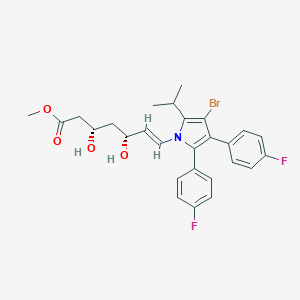 molecular formula C27H28BrF2NO4 B232669 7-(3-Bromo-4,5-bis(4-fluorophenyl)-2-(1-methylethyl)-1H-pyrrol-1-yl)-3,5-dihydroxy-6-heptenoic acid methyl ester CAS No. 151106-12-6