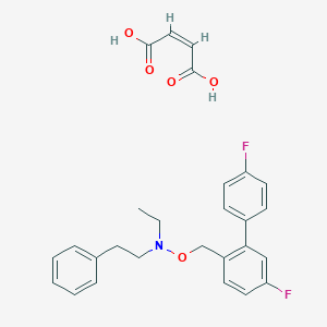 molecular formula C22H39ClN2O6S B232674 N-(2-Bis(4-fluorophenyl)methoxy)ethyl-(2-phenyl)ethylamine maleate CAS No. 140890-71-7