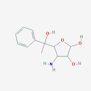 molecular formula C12H17NO4 B232800 3-Amino-5-C-phenylaltrofuranose CAS No. 143873-68-1