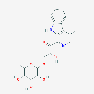 molecular formula C21H24N2O7 B232871 2-hydroxy-1-(4-methyl-9H-pyrido[3,4-b]indol-1-yl)-3-(3,4,5-trihydroxy-6-methyloxan-2-yl)oxypropan-1-one CAS No. 152752-58-4