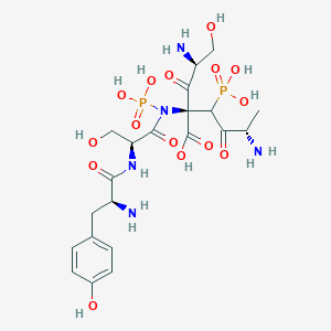 molecular formula C21H33N5O15P2 B233018 Alanyl-phosphoseryl-phosphotyrosyl-seryl-alanine CAS No. 148832-06-8