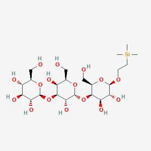 molecular formula C23H44O16Si B233042 2-(Trimethylsilyl)ethyl 4-O-(3-O-(galactopyranosyl)galactopyranosyl)galactopyranoside CAS No. 157553-92-9