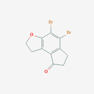 molecular formula C11H8Br2O2 B023306 4,5-二溴-6,7-二氢-1H-茚并[5,4-b]呋喃-8(2H)-酮 CAS No. 196597-77-0