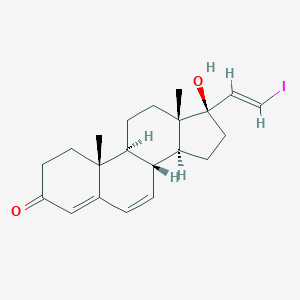 molecular formula C21H27IO2 B233067 17-(2-Iodoethenyl)androsta-4,6-dien-17-ol-3-one CAS No. 145624-22-2