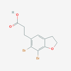 molecular formula C11H10Br2O3 B023307 3-(6,7-二溴-2,3-二氢苯并呋喃-5-基)丙酸 CAS No. 196597-76-9