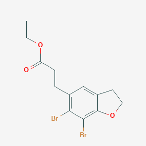 molecular formula C13H14Br2O3 B023308 3-(6,7-二溴-2,3-二氢-1-苯并呋喃-5-基)丙酸乙酯 CAS No. 196597-75-8