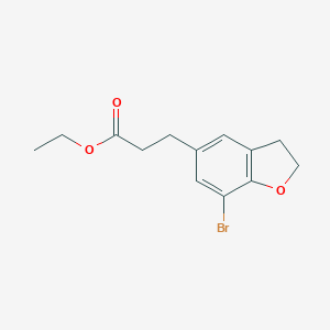 molecular formula C13H15BrO3 B023309 3-(7-溴-2,3-二氢-1-苯并呋喃-5-基)丙酸乙酯 CAS No. 196597-67-8