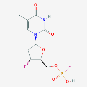 molecular formula C10H13F2N2O6P B233100 fluoro-[[(2R,3R,5R)-3-fluoro-5-(5-methyl-2,4-dioxopyrimidin-1-yl)oxolan-2-yl]methoxy]phosphinic acid CAS No. 152829-59-9