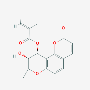 molecular formula C88H139N25O26 B233150 [(9R,10R)-9-羟基-8,8-二甲基-2-氧代-9,10-二氢吡喃[2,3-f]色满-10-基] (E)-2-甲基丁-2-烯酸酯 CAS No. 150135-35-6