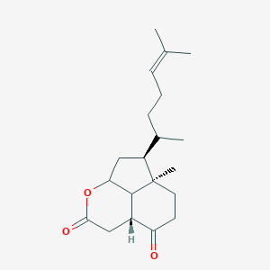 molecular formula C24H20O8 B233175 (1R,2S,4S,8R)-1-Methyl-2-(6-methylhept-5-en-2-yl)-5-oxatricyclo[6.3.1.04,12]dodecane-6,9-dione CAS No. 142780-50-5