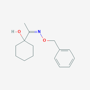 molecular formula C15H21NO2 B233195 1-(1-Hydroxycyclohexyl)ethanone O-(phenylmethyl)oxime CAS No. 154874-66-5