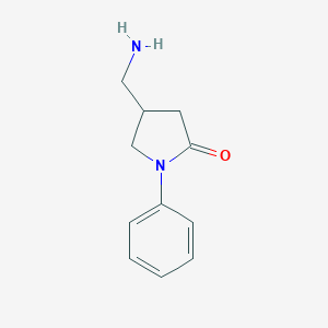 molecular formula C11H14N2O B233222 4-(Aminomethyl)-1-phenylpyrrolidin-2-one CAS No. 148436-12-8