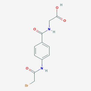 molecular formula C11H11BrN2O4 B233303 Bromoacetyl-4-aminohippuric acid CAS No. 158039-67-9