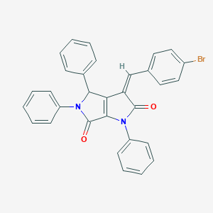 molecular formula C31H21BrN2O2 B233379 Pyrrolo(3,4-b)pyrrole-2,6(1H,3H)-dione, 4,5-dihydro-3-((4-bromophenyl)methylene)-1,4,5-triphenyl- CAS No. 155593-00-3