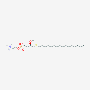 molecular formula C26H56NO4PS B233381 [(3S)-4-hexadecylsulfanyl-3-methoxybutyl]-[2-(trimethylazaniumyl)ethoxy]phosphinate CAS No. 153413-99-1