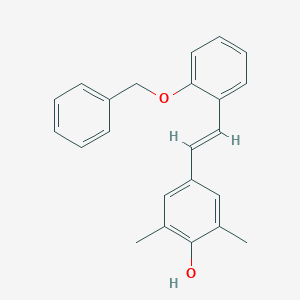 molecular formula C23H22O2 B233405 2,6-Dimethyl-4-(2-(2-benzyloxyphenyl)ethenyl)phenol CAS No. 142115-52-4