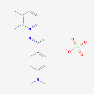 molecular formula C16H20ClN3O4 B233427 2,3-Dimethyl-1-(((4-(dimethylamino)phenyl)methylene)amino)pyridinium perchlorate CAS No. 145234-89-5