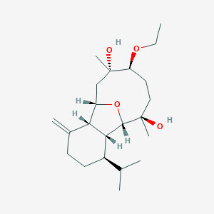 molecular formula C15H24FNSi B233558 (1S,2R,6R,7R,8S,9R,12S,13S)-12-Ethoxy-9,13-dimethyl-3-methylidene-6-propan-2-yl-15-oxatricyclo[6.6.1.02,7]pentadecane-9,13-diol CAS No. 153415-47-5