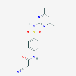 molecular formula C15H15N5O3S B233567 2-cyano-N-[4-[(4,6-dimethylpyrimidin-2-yl)sulfamoyl]phenyl]acetamide CAS No. 6364-09-6