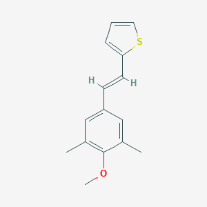 molecular formula C15H16OS B233618 2,6-Dimethyl-4-(2-(2-thienyl)ethenyl)anisole CAS No. 142115-46-6