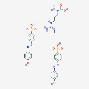molecular formula C31H36N8O10S2 B233633 N5-(Imino(methylamino)methyl)-L-ornithine bis(4-((4-hydroxyphenyl)azo)benzenesulfonate) CAS No. 149017-67-4