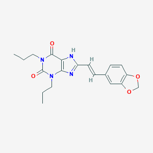 molecular formula C20H22N4O4 B233741 (E)-8-(3,4-Methylenedioxystyryl)-1,3-dipropylxanthine hydrate CAS No. 151539-61-6