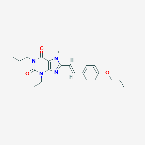 molecular formula C24H32N4O3 B233748 (E)-8-(4-Butoxystyryl)-7-methyl-1,3-dipropylxanthine CAS No. 151539-45-6