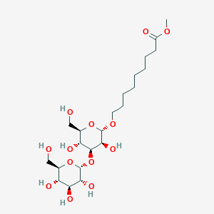 molecular formula C22H40O13 B233800 methyl 9-[(2S,3S,4S,5R,6R)-3,5-dihydroxy-6-(hydroxymethyl)-4-[(2R,3R,4S,5S,6R)-3,4,5-trihydroxy-6-(hydroxymethyl)oxan-2-yl]oxyoxan-2-yl]oxynonanoate CAS No. 154354-46-8