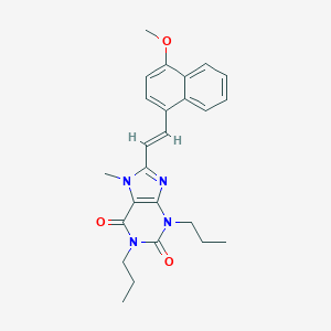 molecular formula C11H20Cl3N3O B233839 (E)-8-(2-(4-Methoxynaphthyl)vinyl)-7-methyl-1,3-dipropylxanthine CAS No. 151539-65-0