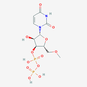 molecular formula C10H16N2O12P2 B233893 [(2R,3S,4R,5R)-5-(2,4-dioxopyrimidin-1-yl)-4-hydroxy-2-(methoxymethyl)oxolan-3-yl] phosphono hydrogen phosphate CAS No. 148253-83-2