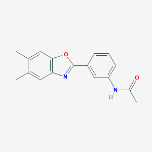 molecular formula C17H16N2O2 B233899 N-[3-(5,6-dimethyl-1,3-benzoxazol-2-yl)phenyl]acetamide 