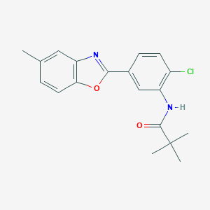 molecular formula C19H19ClN2O2 B233913 N-[2-chloro-5-(5-methyl-1,3-benzoxazol-2-yl)phenyl]-2,2-dimethylpropanamide 