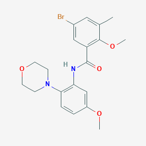 molecular formula C20H23BrN2O4 B233917 5-bromo-2-methoxy-N-[5-methoxy-2-(4-morpholinyl)phenyl]-3-methylbenzamide 