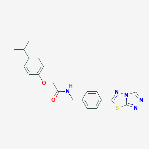 molecular formula C21H21N5O2S B233948 2-(4-isopropylphenoxy)-N-(4-[1,2,4]triazolo[3,4-b][1,3,4]thiadiazol-6-ylbenzyl)acetamide 