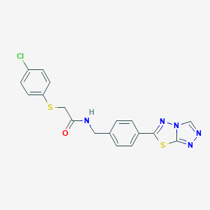 2-[(4-chlorophenyl)sulfanyl]-N-(4-[1,2,4]triazolo[3,4-b][1,3,4]thiadiazol-6-ylbenzyl)acetamide